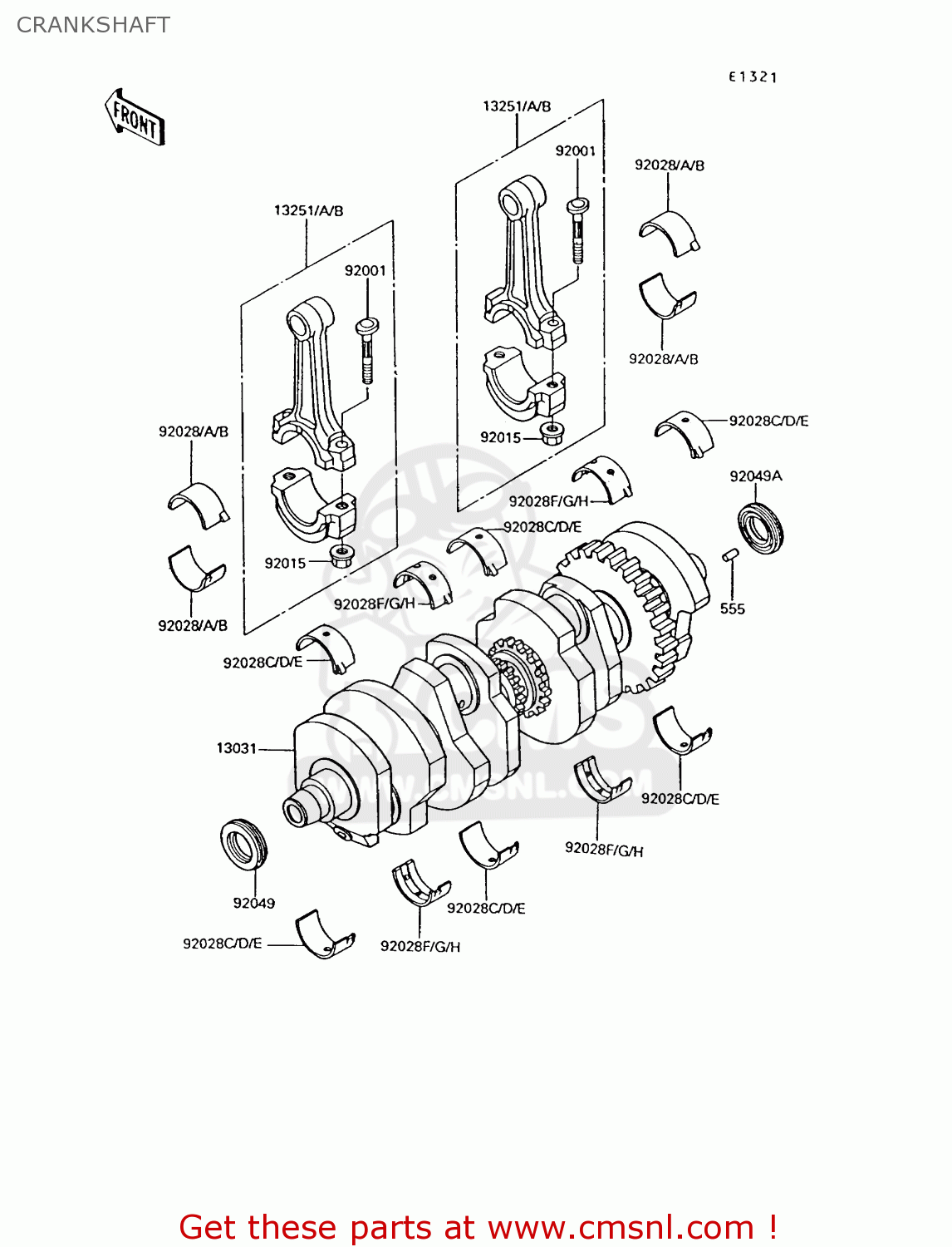 CRANKSHAFT ZG1200B7 VOYAGER XII 1993 USA CALIFORNIA CANADA
