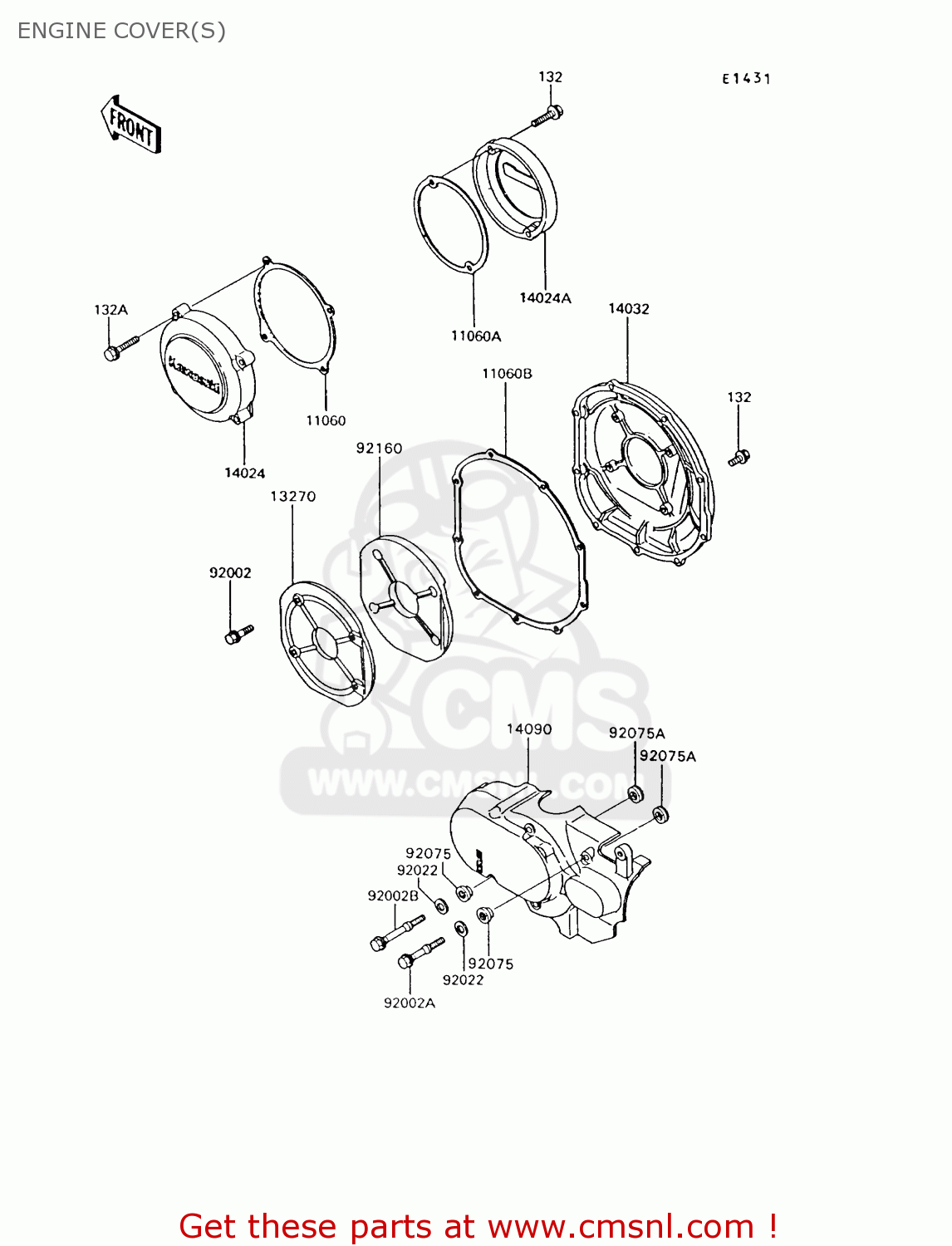 ENGINE COVER(S) ZG1200B7 VOYAGER XII 1993 USA CALIFORNIA CANADA
