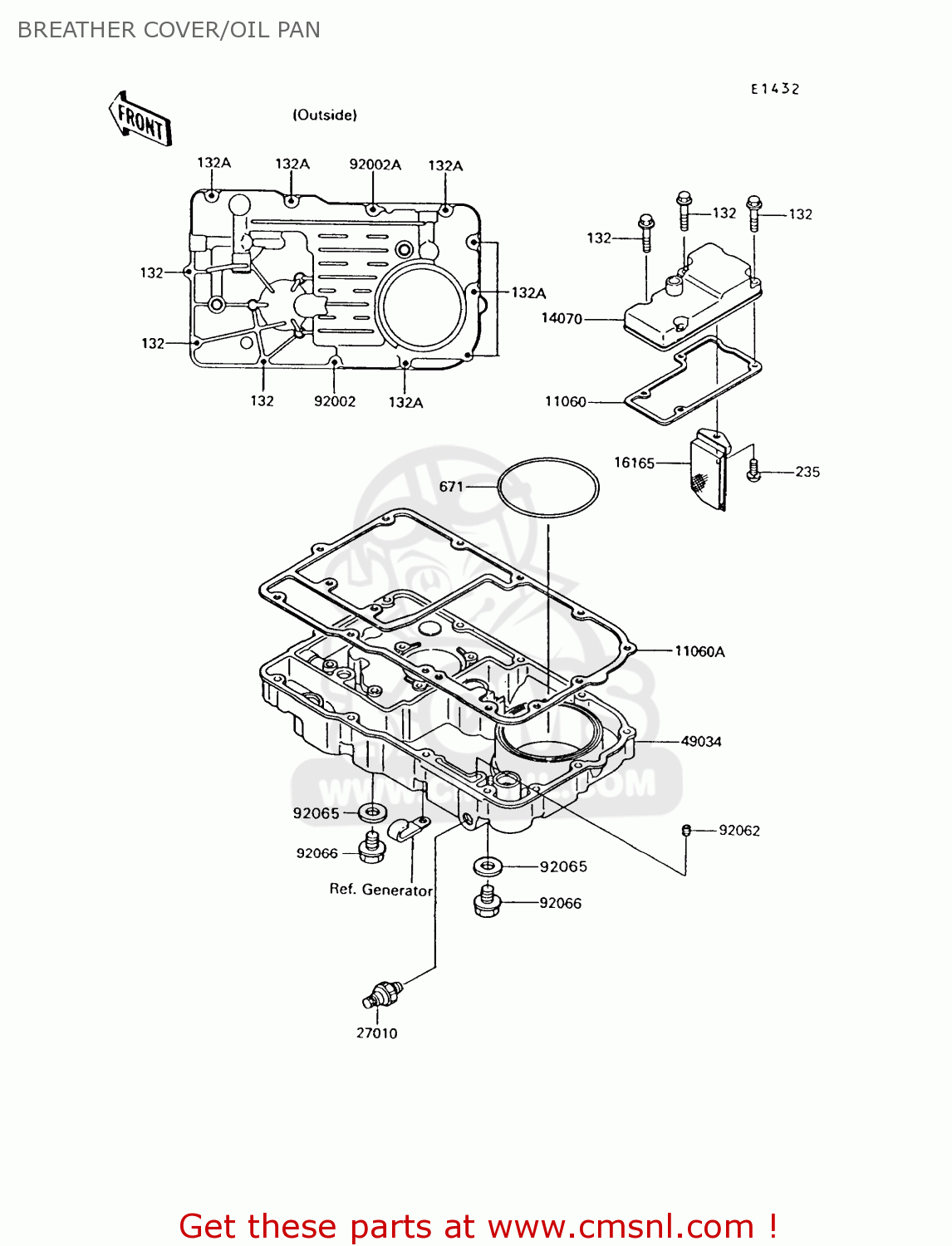 BREATHER COVER/OIL PAN ZG1200B7 VOYAGER XII 1993 USA CALIFORNIA CANADA