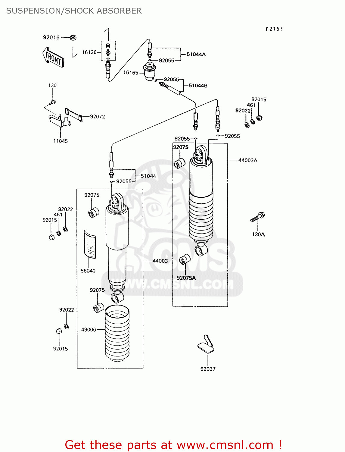 SUSPENSION/SHOCK ABSORBER ZG1200B7 VOYAGER XII 1993 USA CALIFORNIA CANADA