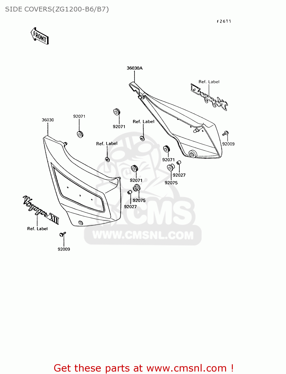 SIDE COVERS(ZG1200-B6/B7) ZG1200B7 VOYAGER XII 1993 USA CALIFORNIA CANADA