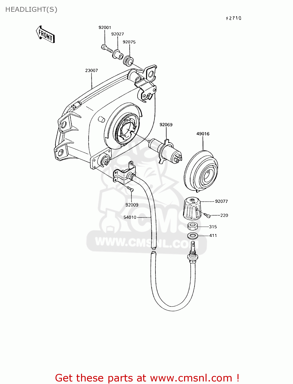 HEADLIGHT(S) ZG1200B7 VOYAGER XII 1993 USA CALIFORNIA CANADA