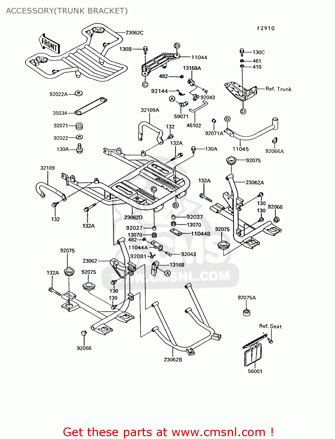 ACCESSORY(TRUNK BRACKET) ZG1200B7 VOYAGER XII 1993 USA CALIFORNIA CANADA