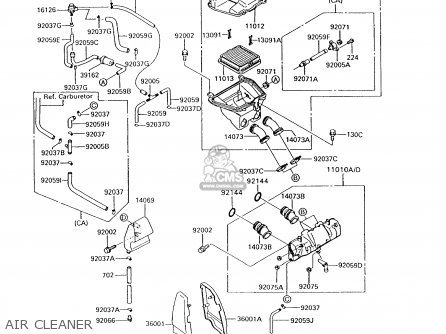 AIR CLEANER - ZG1200B7 VOYAGER XII 1993 USA CALIFORNIA CANADA
