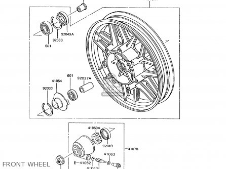 FRONT WHEEL - ZG1200B7 VOYAGER XII 1993 USA CALIFORNIA CANADA