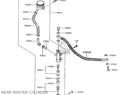REAR MASTER CYLINDER - ZG1200B7 VOYAGER XII 1993 USA CALIFORNIA CANADA