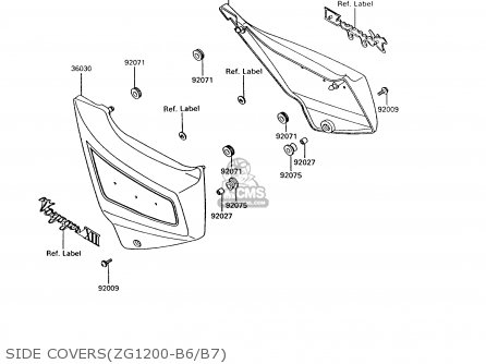 SIDE COVERS(ZG1200-B6/B7) - ZG1200B7 VOYAGER XII 1993 USA CALIFORNIA CANADA