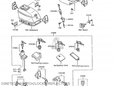 IGNITION SWITCH/LOCKS/REFLECTORS - ZG1200B7 VOYAGER XII 1993 USA CALIFORNIA CANADA