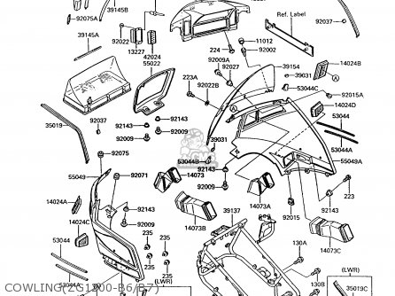 COWLING(ZG1200-B6/B7) - ZG1200B7 VOYAGER XII 1993 USA CALIFORNIA CANADA