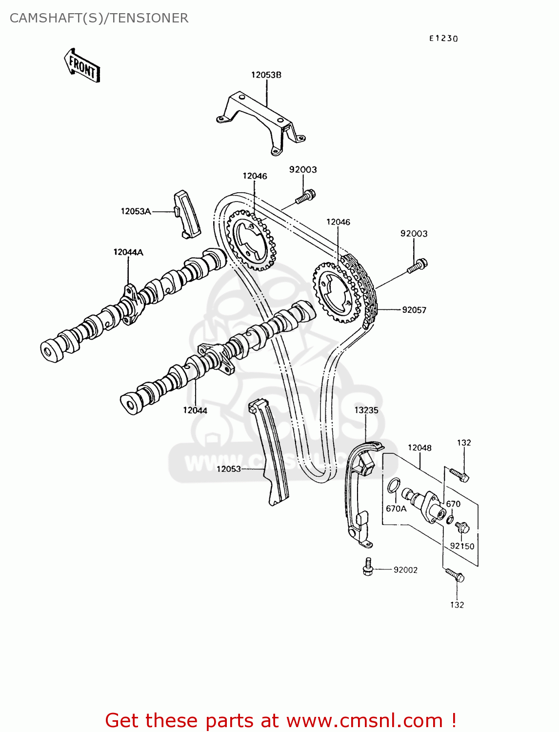CAMSHAFT(S)/TENSIONER ZG1200B8 VOYAGER XII 1994 USA CALIFORNIA CANADA