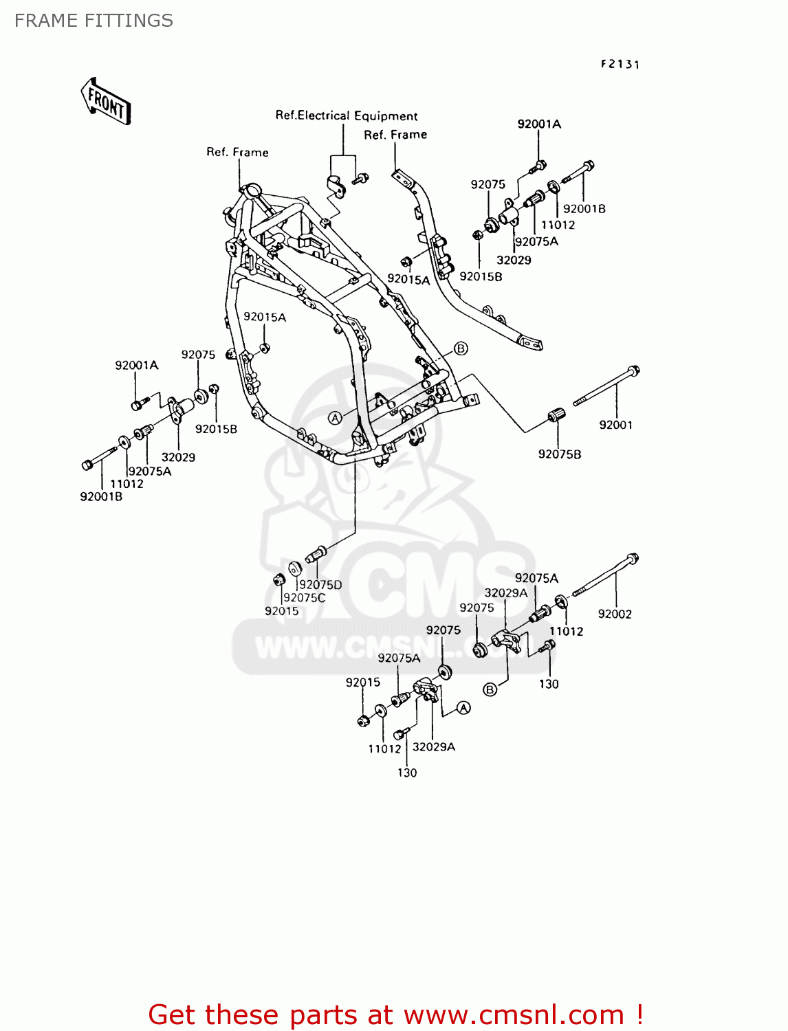 FRAME FITTINGS ZG1200B8 VOYAGER XII 1994 USA CALIFORNIA CANADA