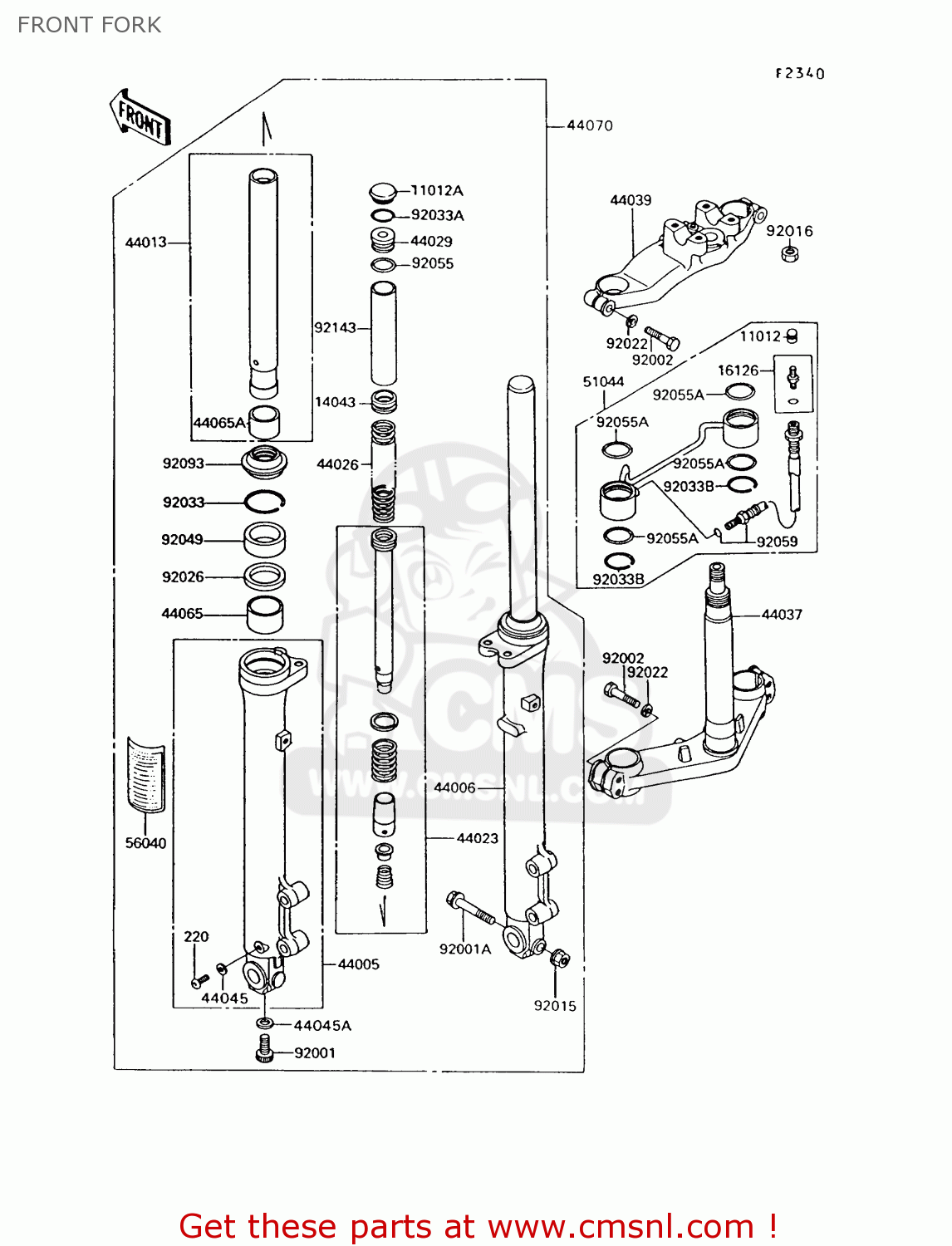 FRONT FORK ZG1200B8 VOYAGER XII 1994 USA CALIFORNIA CANADA