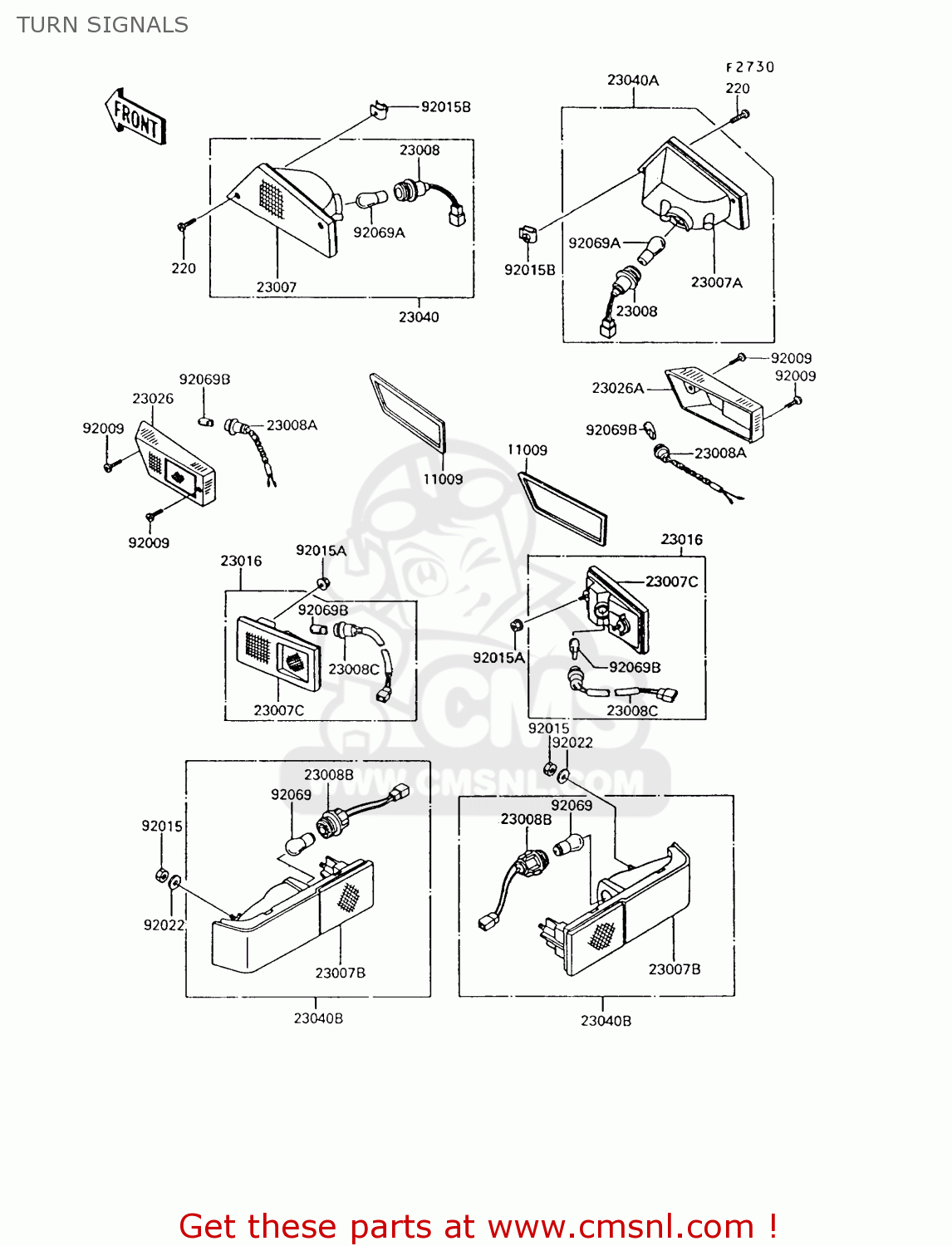 TURN SIGNALS ZG1200B8 VOYAGER XII 1994 USA CALIFORNIA CANADA