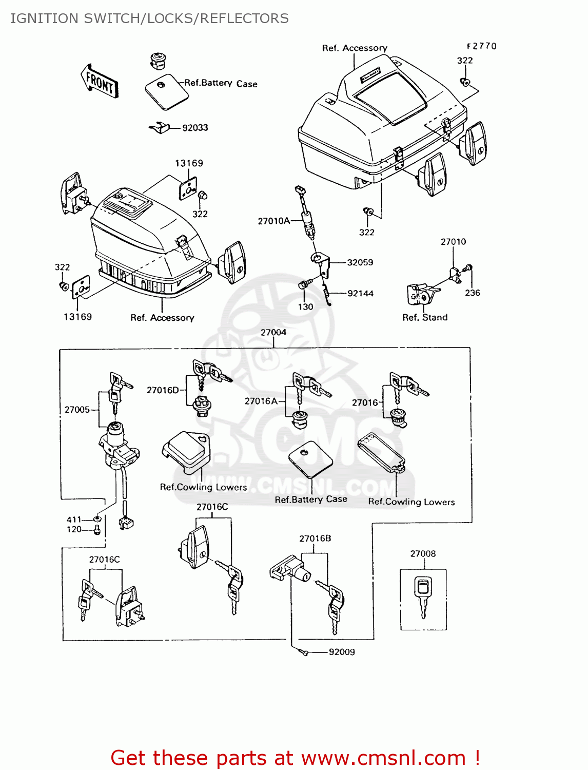 IGNITION SWITCH/LOCKS/REFLECTORS ZG1200B8 VOYAGER XII 1994 USA CALIFORNIA CANADA