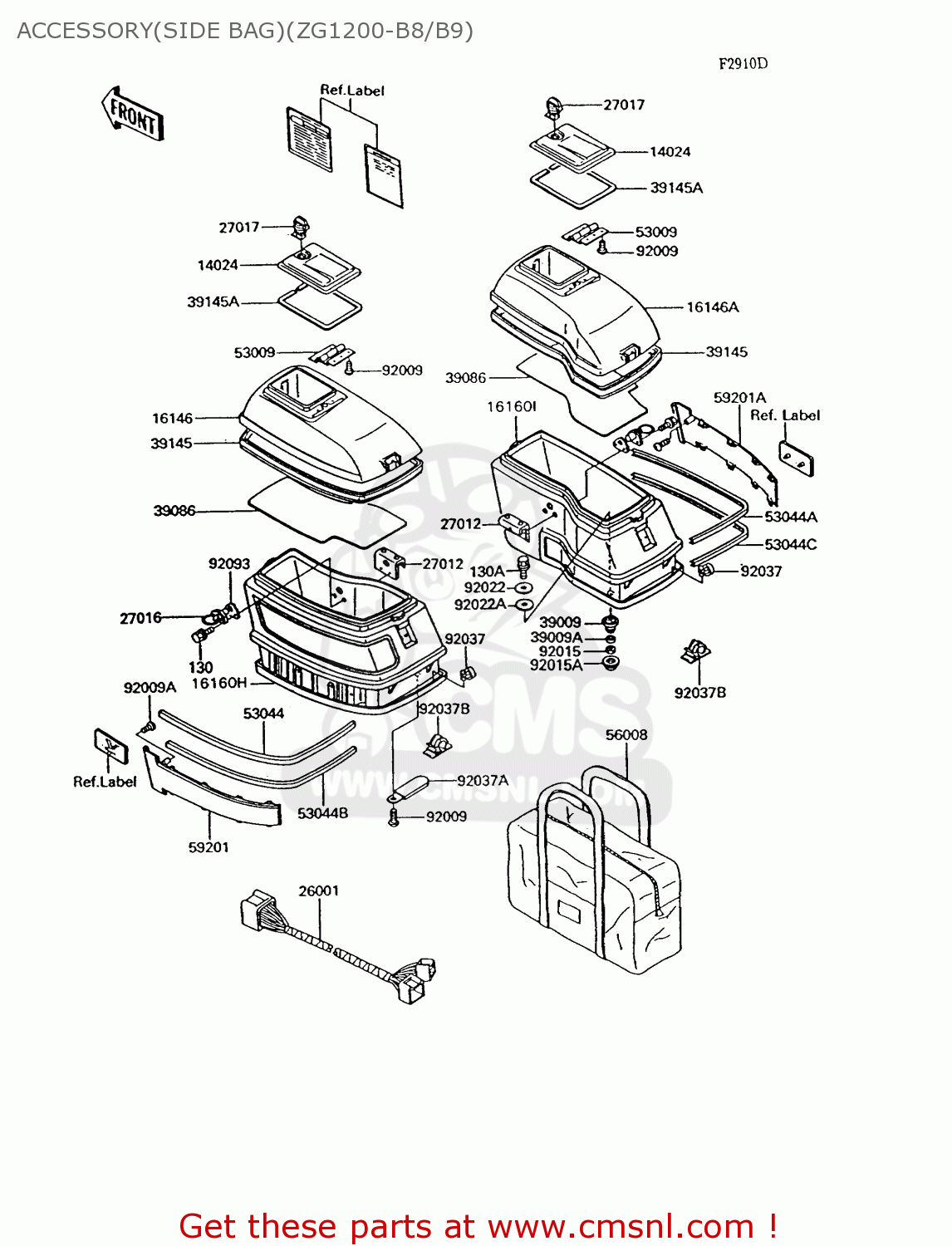 ACCESSORY(SIDE BAG)(ZG1200-B8/B9) ZG1200B8 VOYAGER XII 1994 USA CALIFORNIA CANADA