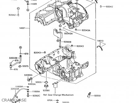 CRANKCASE - ZG1200B8 VOYAGER XII 1994 USA CALIFORNIA CANADA