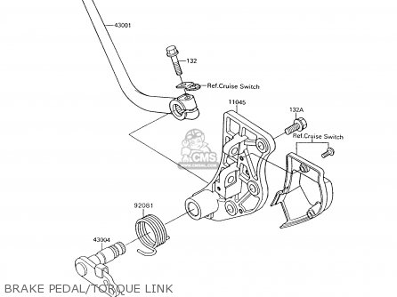 BRAKE PEDAL/TORQUE LINK - ZG1200B8 VOYAGER XII 1994 USA CALIFORNIA CANADA