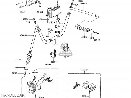HANDLEBAR - ZG1200B8 VOYAGER XII 1994 USA CALIFORNIA CANADA