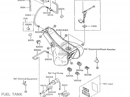 FUEL TANK - ZG1200B8 VOYAGER XII 1994 USA CALIFORNIA CANADA