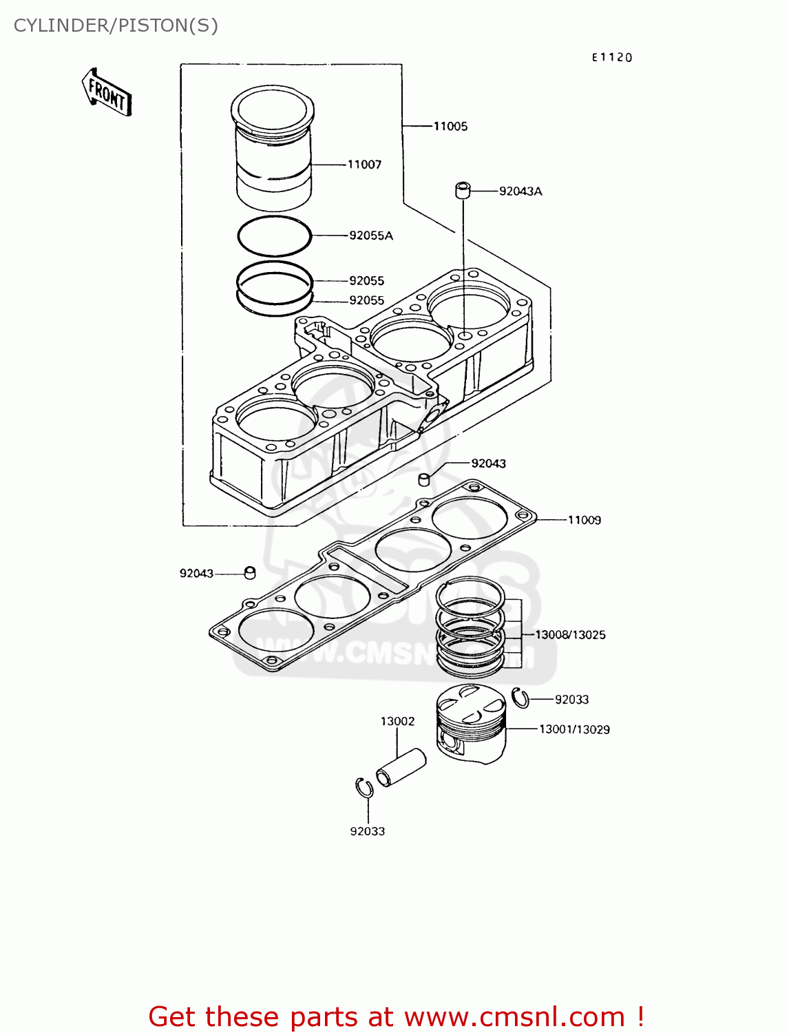 CYLINDER/PISTON(S) ZG1200B9 VOYAGER XII 1995 USA CALIFORNIA CANADA