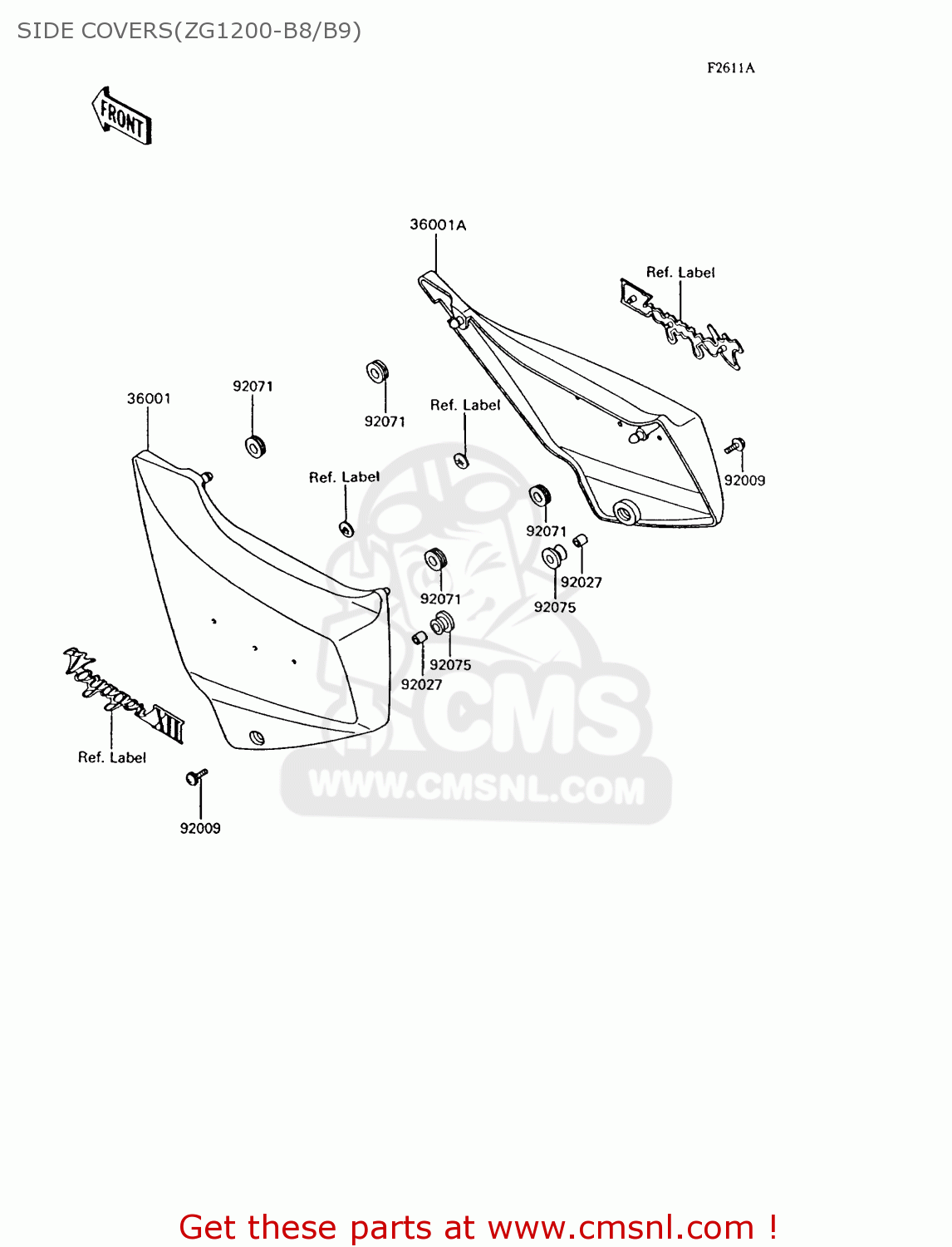 SIDE COVERS(ZG1200-B8/B9) ZG1200B9 VOYAGER XII 1995 USA CALIFORNIA CANADA