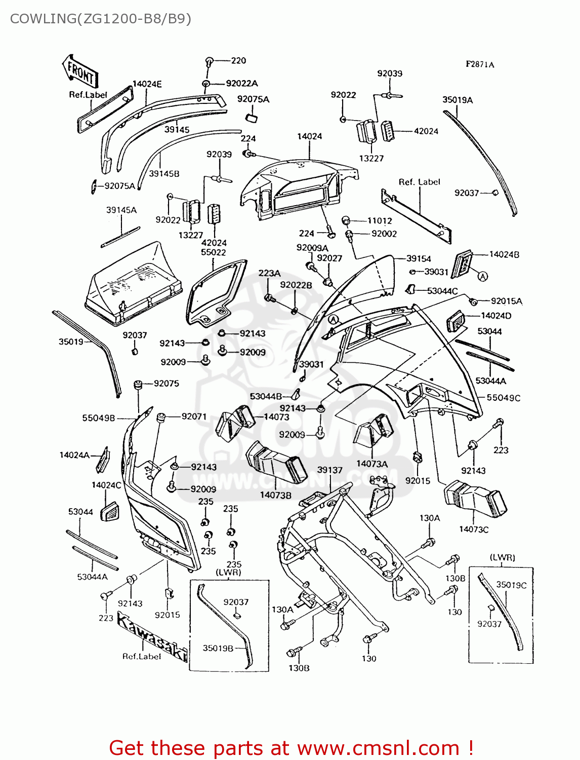 COWLING(ZG1200-B8/B9) ZG1200B9 VOYAGER XII 1995 USA CALIFORNIA CANADA