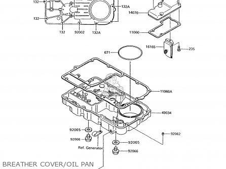 BREATHER COVER/OIL PAN - ZG1200B9 VOYAGER XII 1995 USA CALIFORNIA CANADA