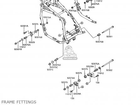 FRAME FITTINGS - ZG1200B9 VOYAGER XII 1995 USA CALIFORNIA CANADA