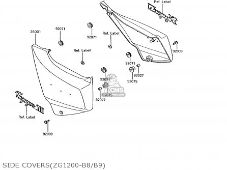 SIDE COVERS(ZG1200-B8/B9) - ZG1200B9 VOYAGER XII 1995 USA CALIFORNIA CANADA