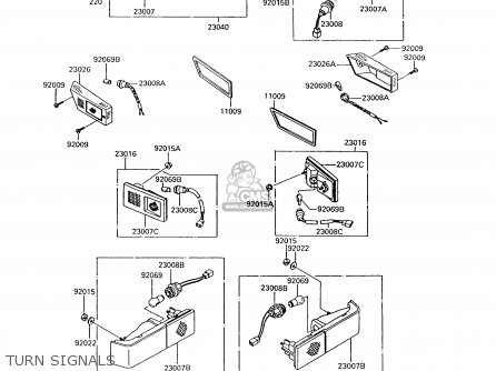 TURN SIGNALS - ZG1200B9 VOYAGER XII 1995 USA CALIFORNIA CANADA
