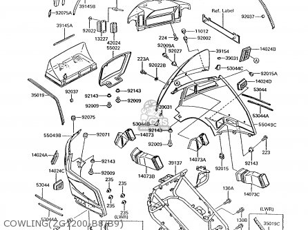 COWLING(ZG1200-B8/B9) - ZG1200B9 VOYAGER XII 1995 USA CALIFORNIA CANADA