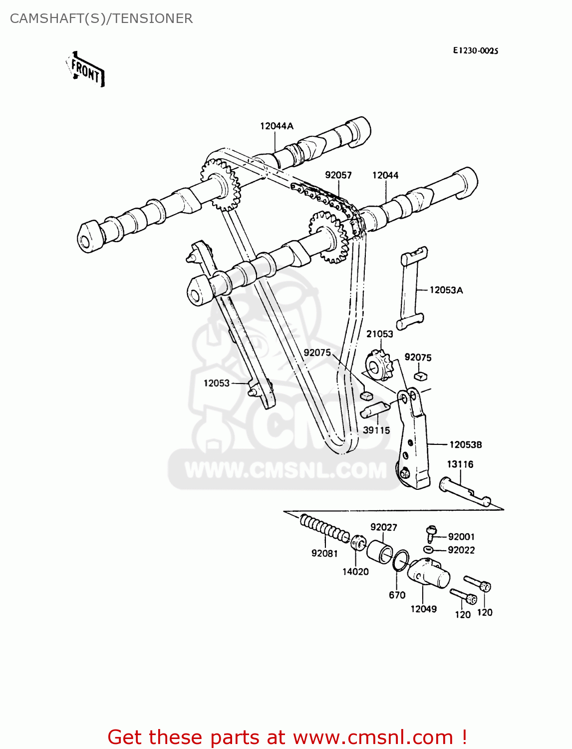 CAMSHAFT(S)/TENSIONER ZG1300A1 Z1300 1984 EUROPE UK FR FG IT NR SD