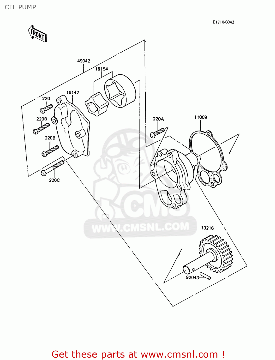 OIL PUMP ZG1300A1 Z1300 1984 EUROPE UK FR FG IT NR SD