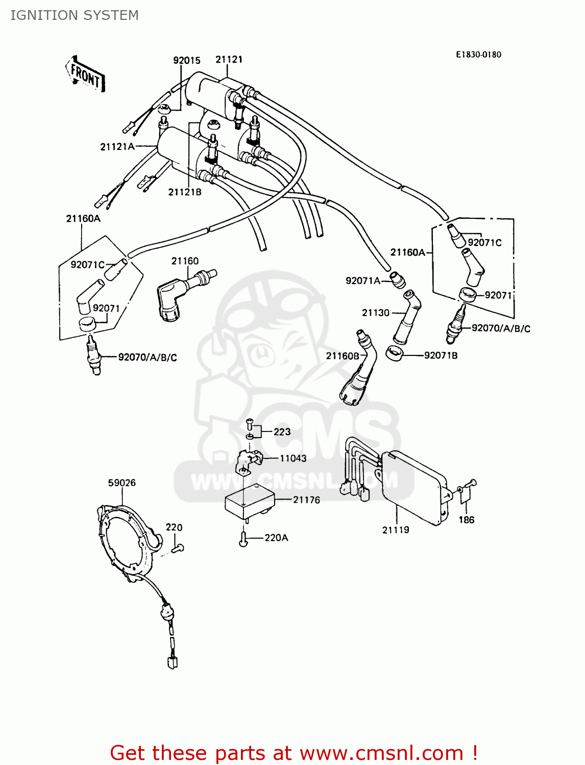 IGNITION SYSTEM ZG1300A1 Z1300 1984 EUROPE UK FR FG IT NR SD