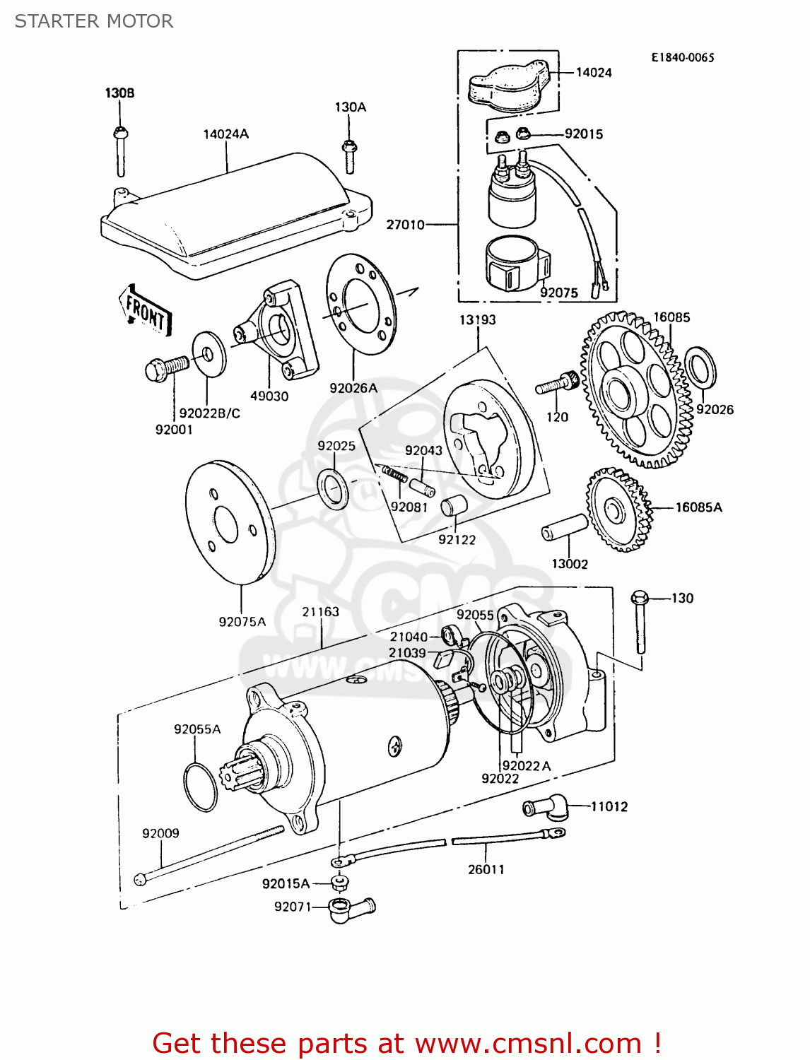 STARTER MOTOR ZG1300A1 Z1300 1984 EUROPE UK FR FG IT NR SD