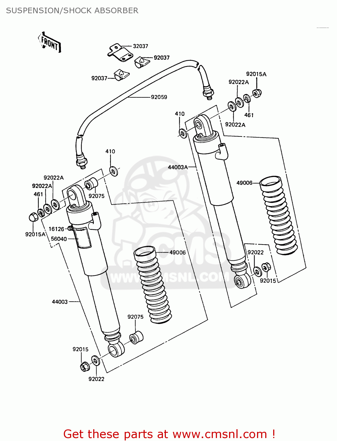 SUSPENSION/SHOCK ABSORBER ZG1300A1 Z1300 1984 EUROPE UK FR FG IT NR SD