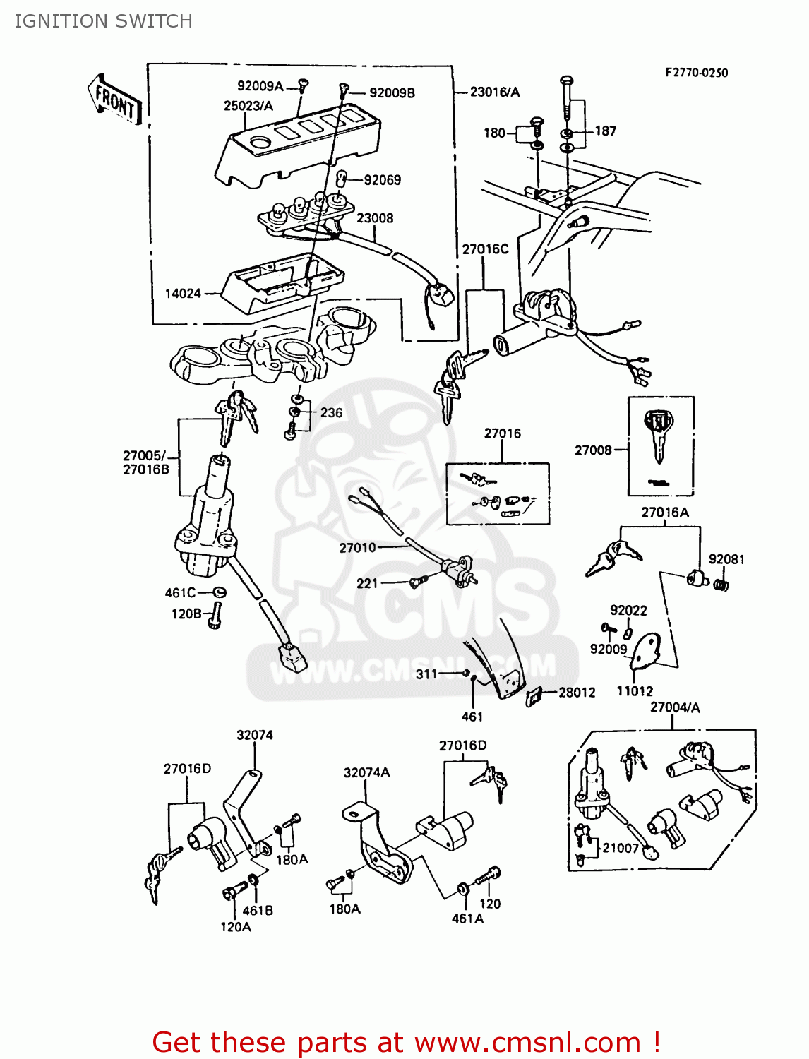 IGNITION SWITCH ZG1300A1 Z1300 1984 EUROPE UK FR FG IT NR SD