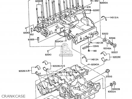 CRANKCASE - ZG1300A1 Z1300 1984 EUROPE UK FR FG IT NR SD