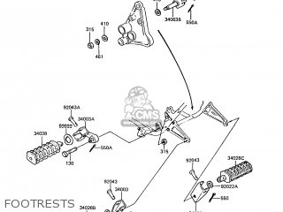 FOOTRESTS - ZG1300A1 Z1300 1984 EUROPE UK FR FG IT NR SD