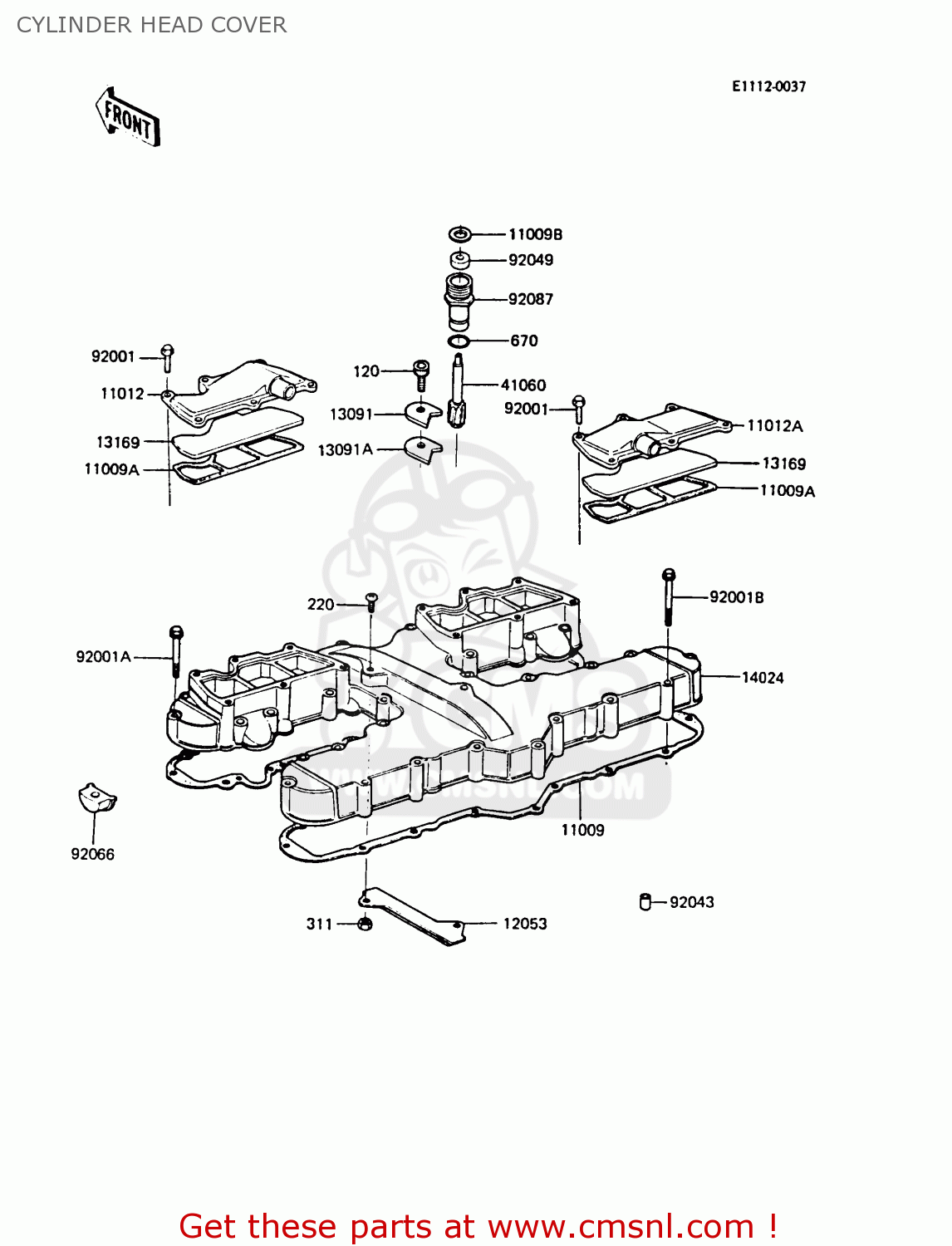 CYLINDER HEAD COVER ZG1300A2 Z1300 1986 UNITED KINGDOM FR SD