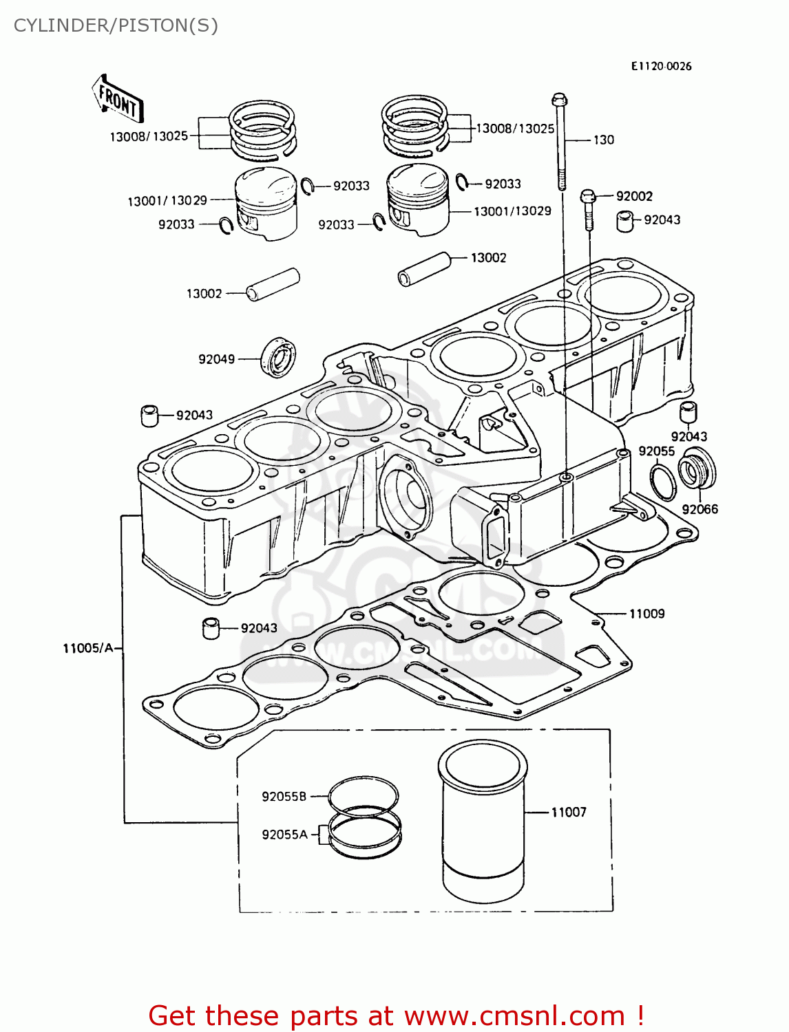 CYLINDER/PISTON(S) ZG1300A2 Z1300 1986 UNITED KINGDOM FR SD