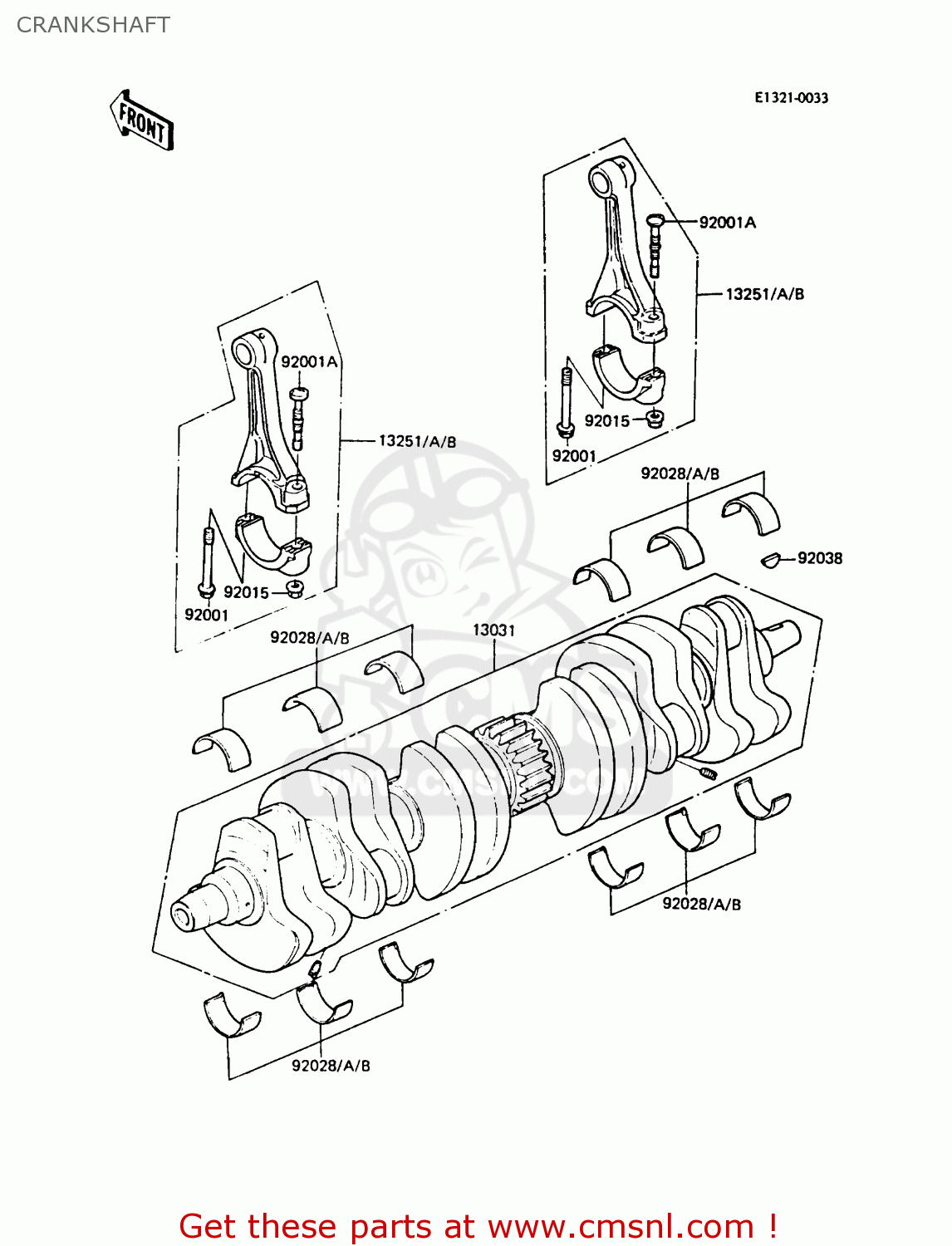 CRANKSHAFT ZG1300A2 Z1300 1986 UNITED KINGDOM FR SD