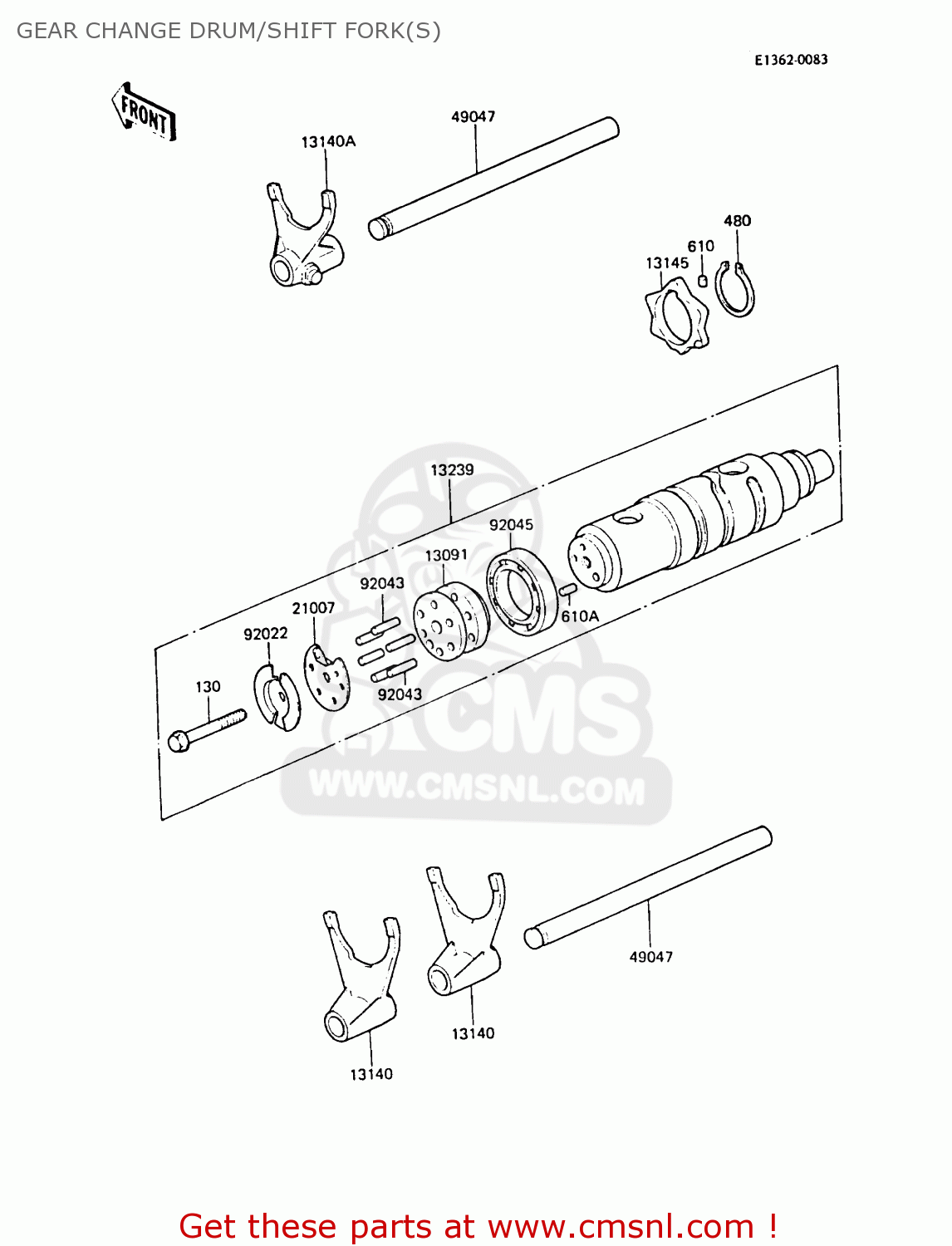 GEAR CHANGE DRUM/SHIFT FORK(S) ZG1300A2 Z1300 1986 UNITED KINGDOM FR SD
