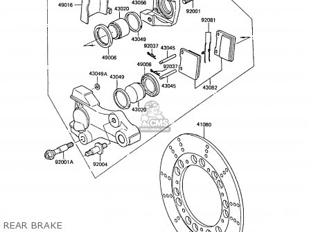 REAR BRAKE - ZG1300A2 Z1300 1986 UNITED KINGDOM FR SD