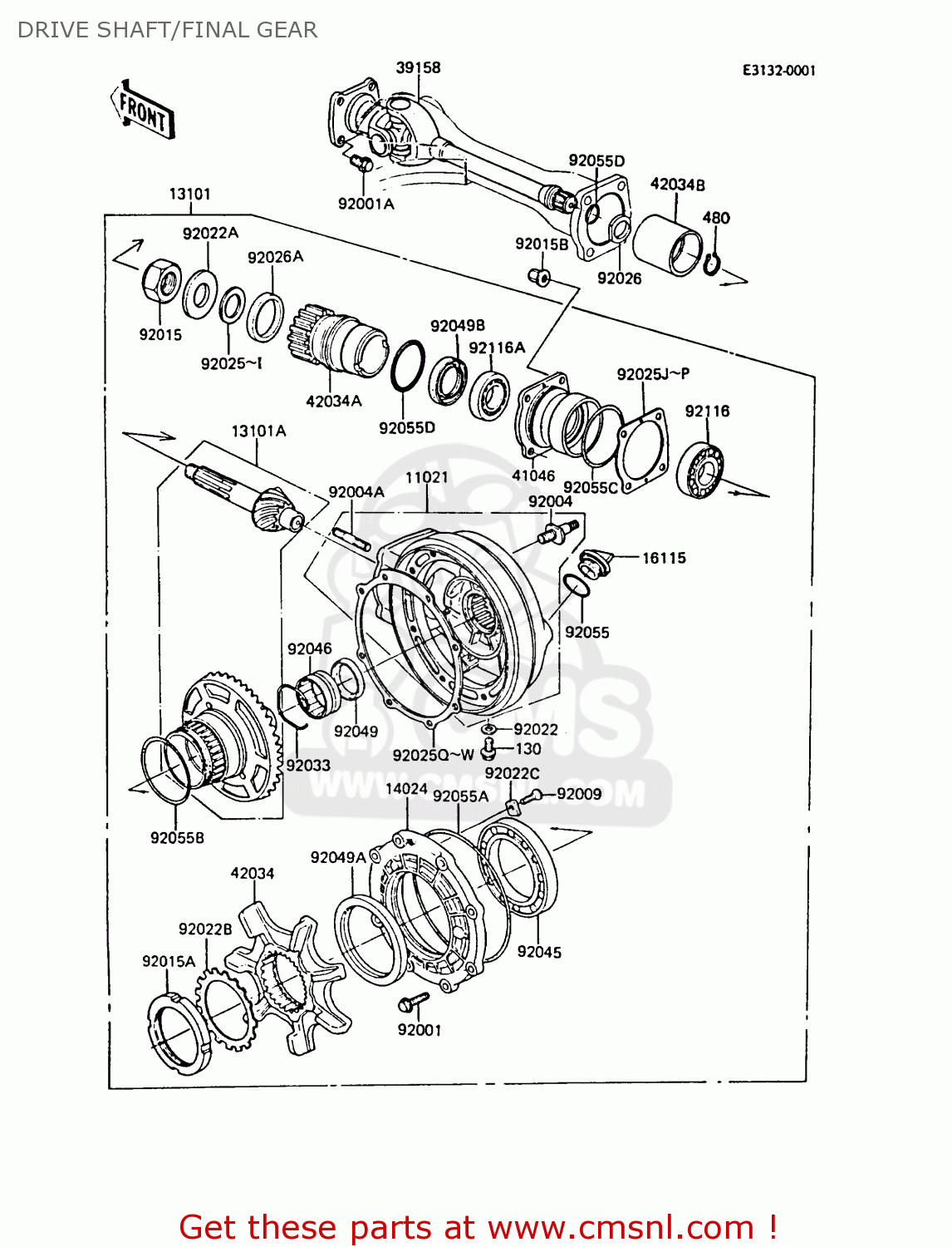 DRIVE SHAFT/FINAL GEAR ZG1300A3 Z1300 1987 UNITED KINGDOM ST