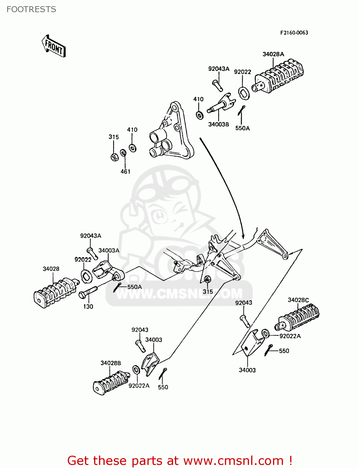 FOOTRESTS ZG1300A3 Z1300 1987 UNITED KINGDOM ST
