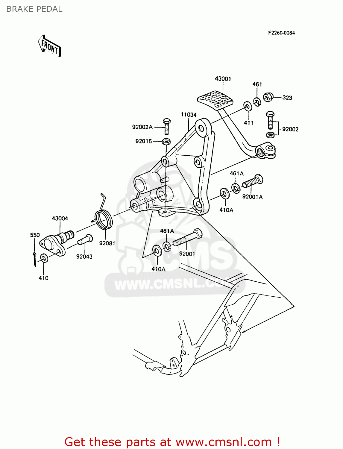 BRAKE PEDAL ZG1300A3 Z1300 1987 UNITED KINGDOM ST