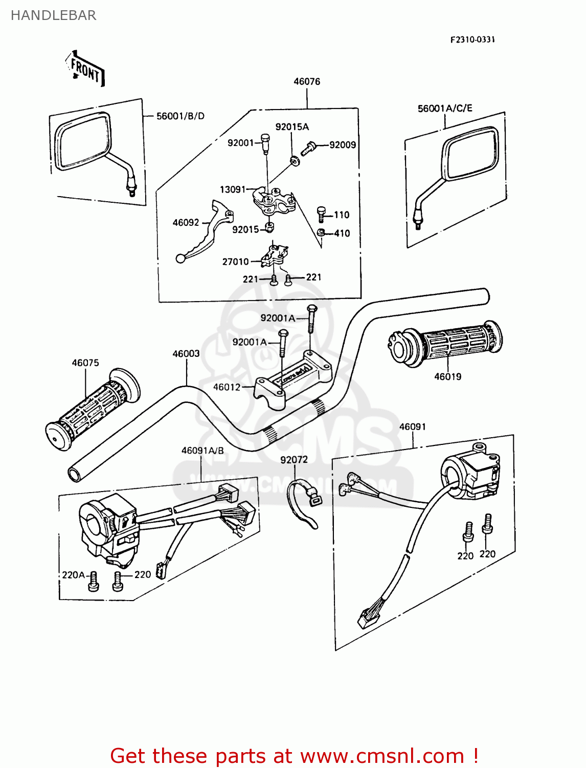 HANDLEBAR ZG1300A3 Z1300 1987 UNITED KINGDOM ST