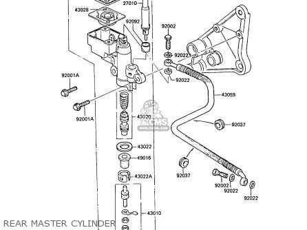REAR MASTER CYLINDER - ZG1300A3 Z1300 1987 UNITED KINGDOM ST