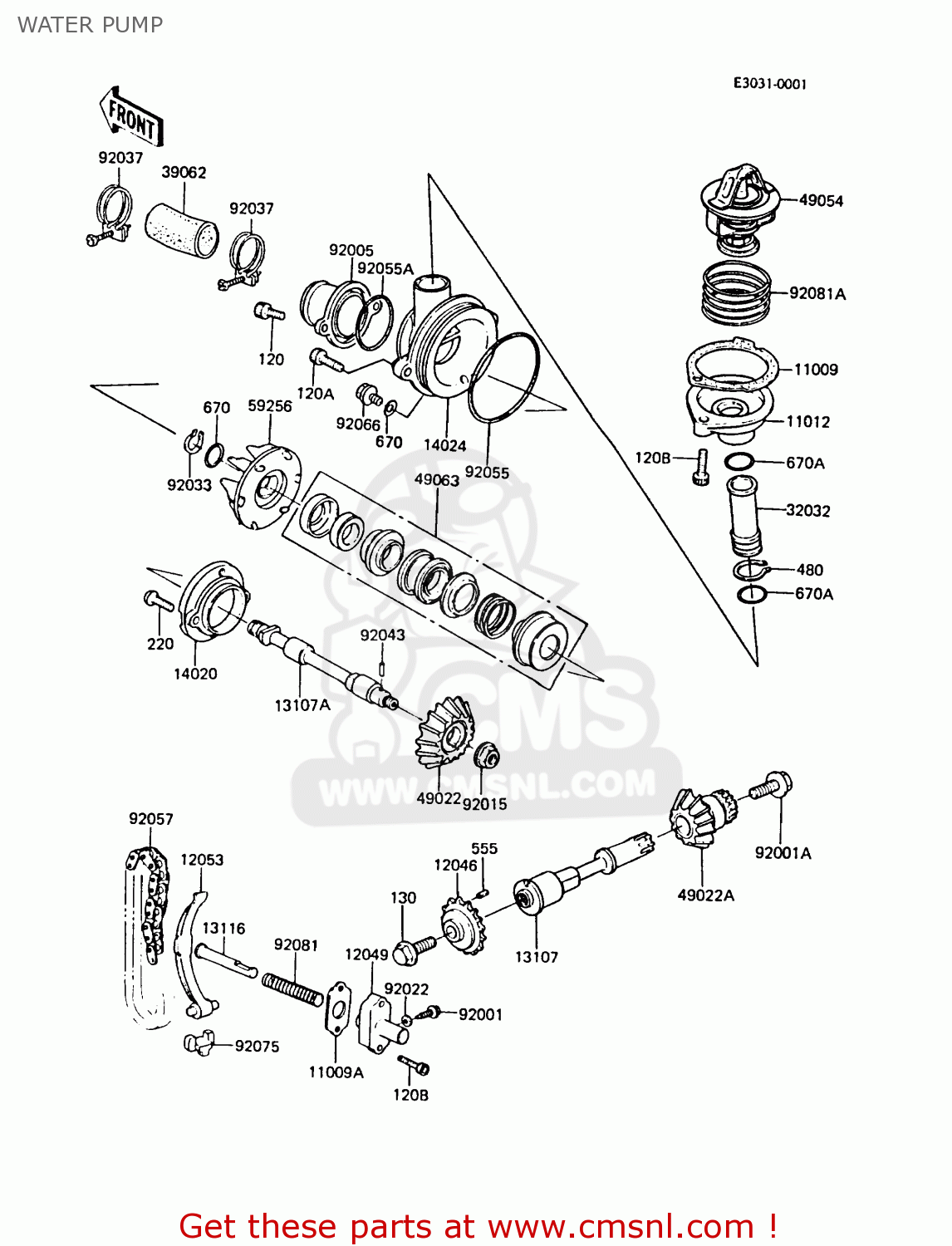 Kawasaki ZG1300A4 Z1300 1988 FG WATER PUMP - buy original WATER PUMP ...